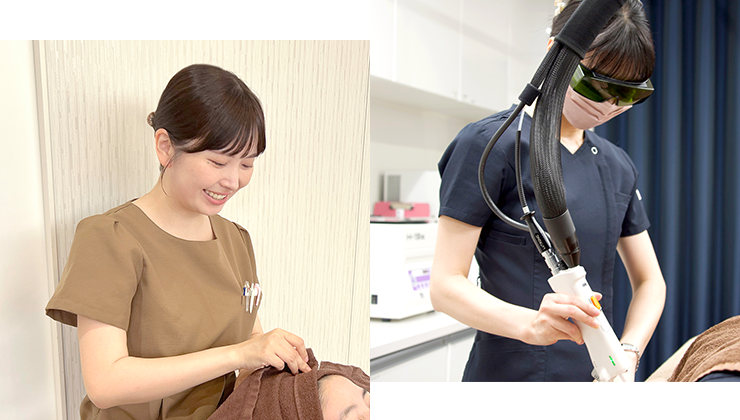 スタッフが施術する様子